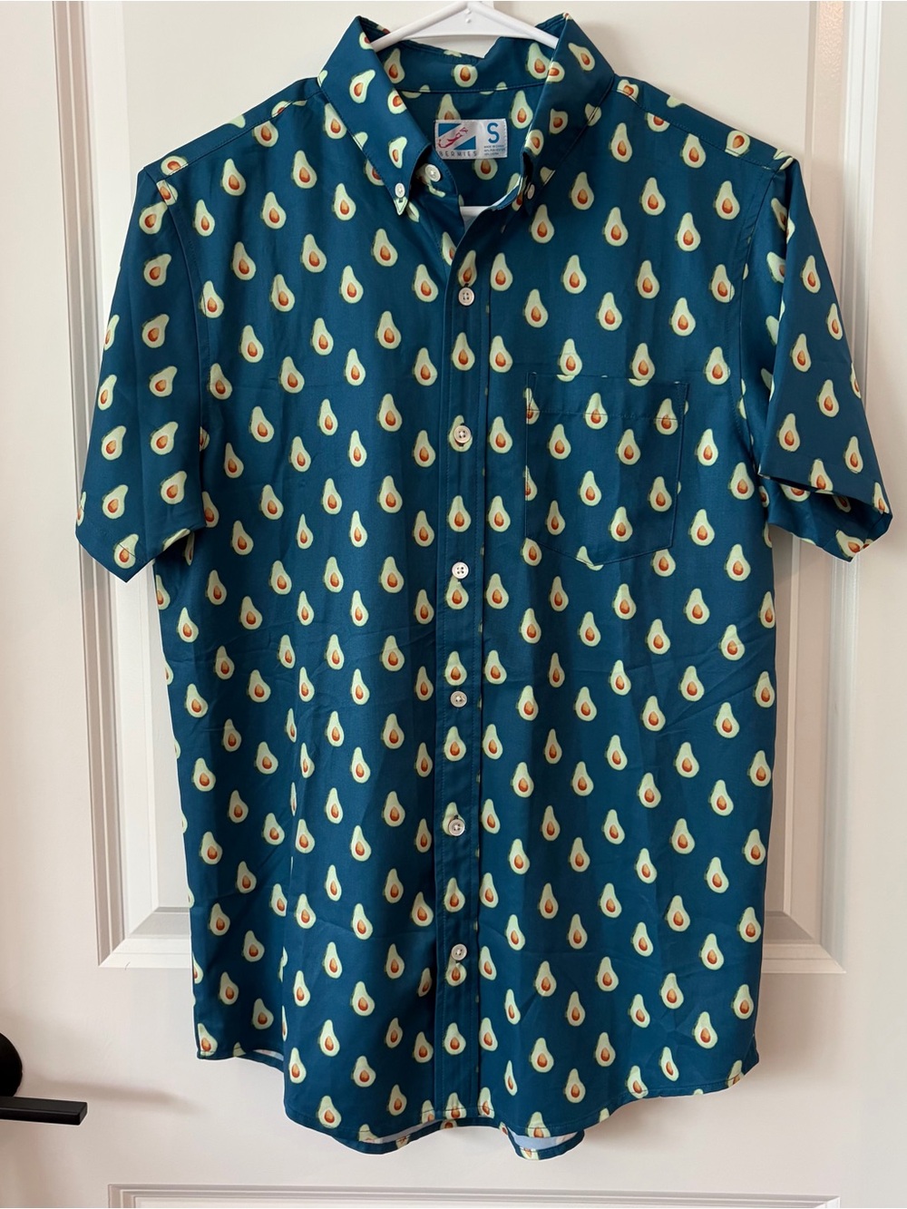Avocado print Short-Sleeve Button-up Shirt